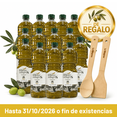 Offre : 15 Bouteilles 1 Litre Montemilagros – huile d'olive vierge extra de coopérative, achat en ligne – Aceitel